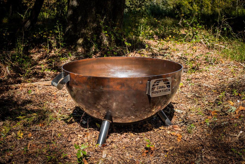 36" Linseed Finish Cauldron With Leg Base