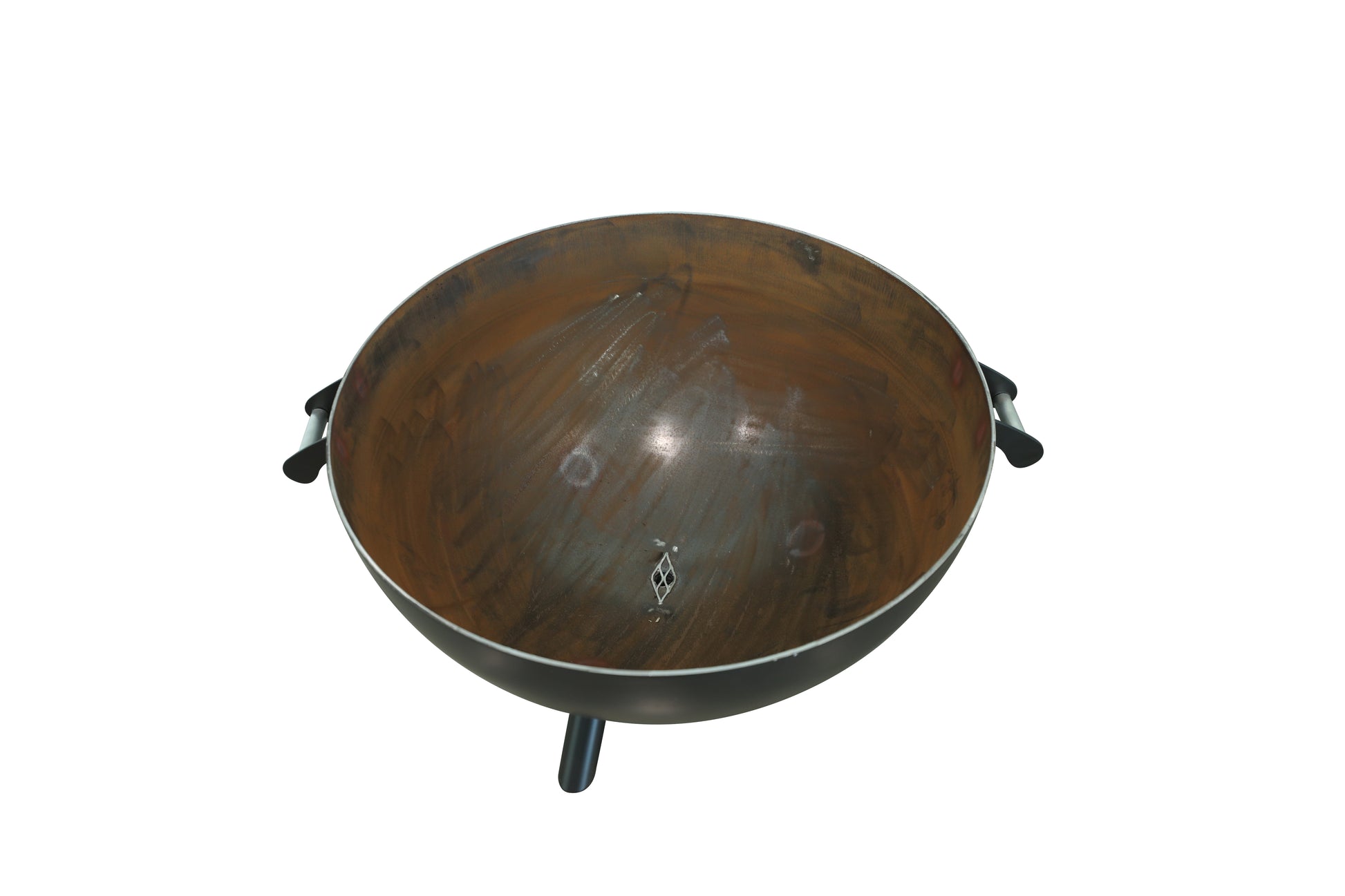 36" Black Finish Cauldron With Leg Base