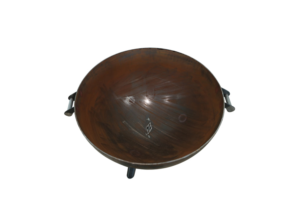 36" Linseed Finish Cauldron With Leg Base