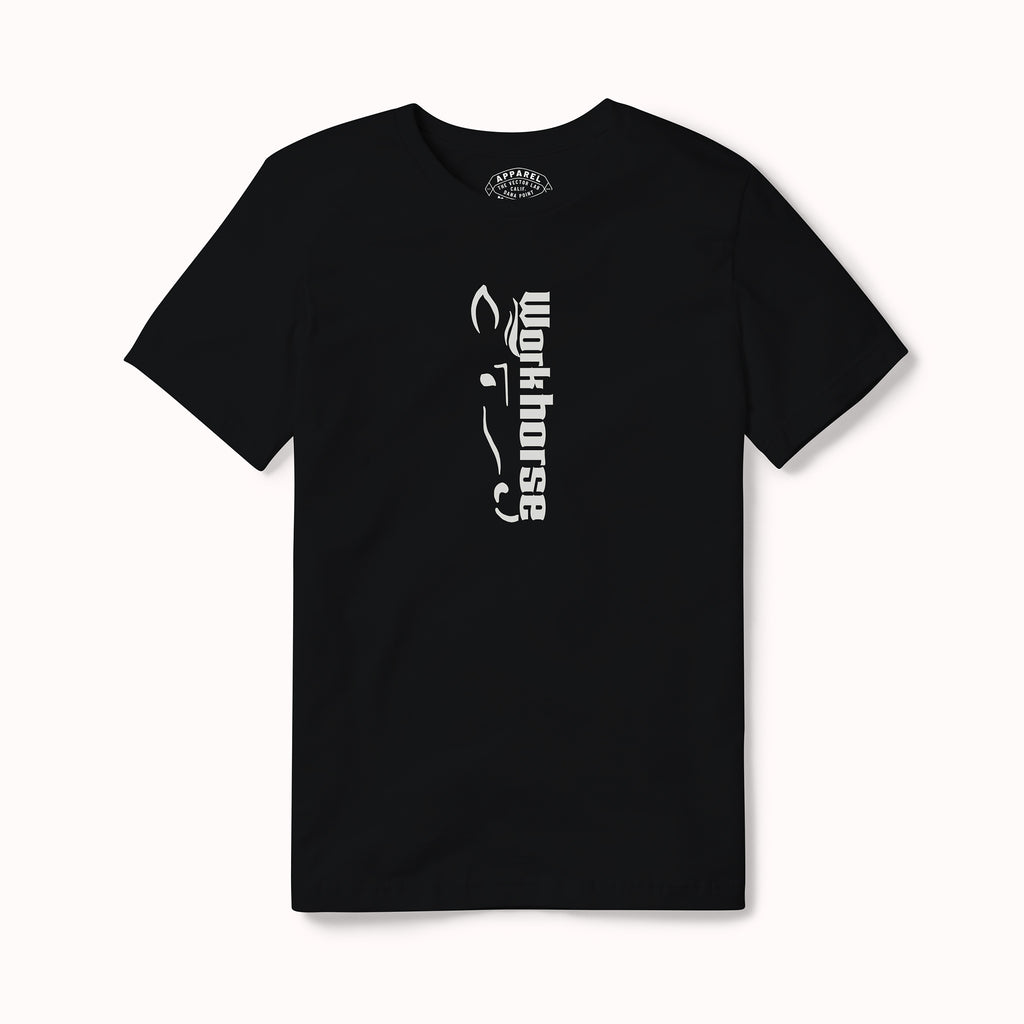 Workhorse Pits Vertical Logo Black Tee